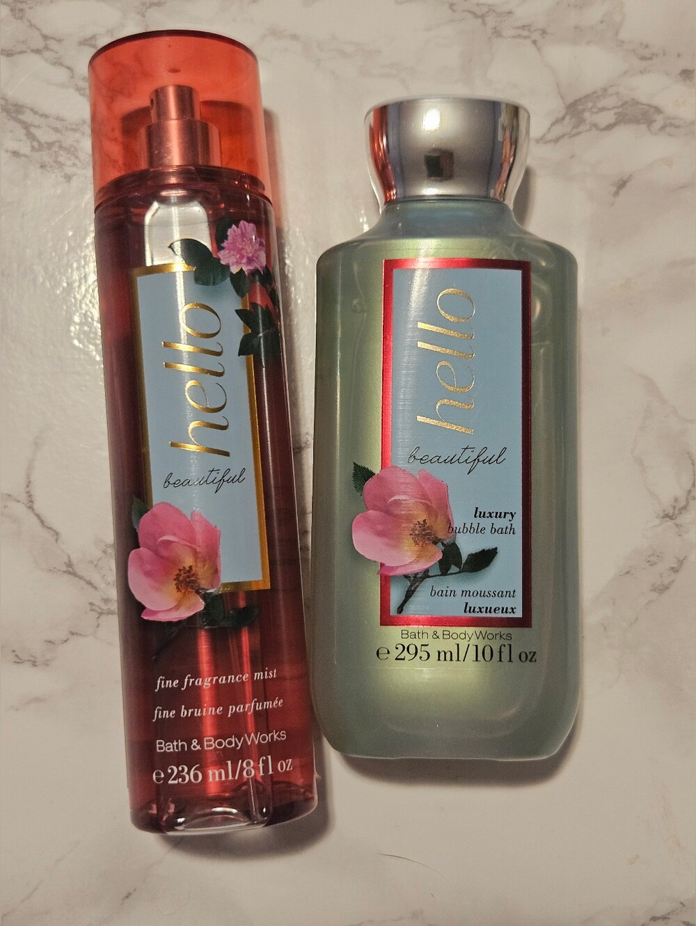 Bath & Body Works Hello Beautiful Pink Bubble Bath & Pink Fragrance Set